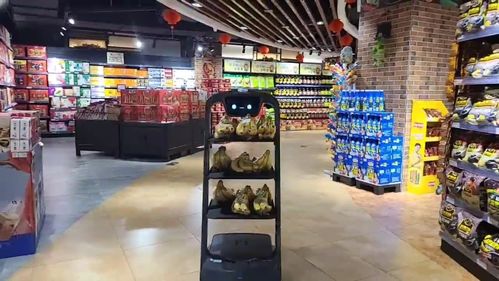普渡配送机器人上岗兰州精品超市,适用于各种室内场景